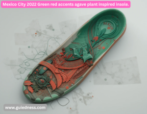 Mexico City 2022 Green red accents agave plant inspired insole.