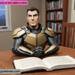 The book on the table is mine